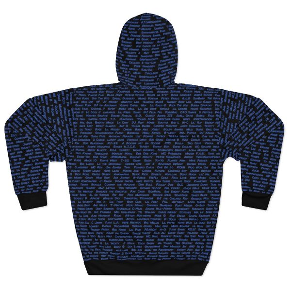 All The Rappers of Hip-Hop Legacy Hoodie Back (Black/Blue)