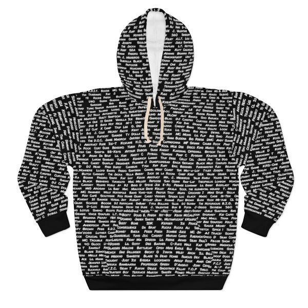 All The Rappers of Hip-Hop Legacy Hoodie Front (Black/White)