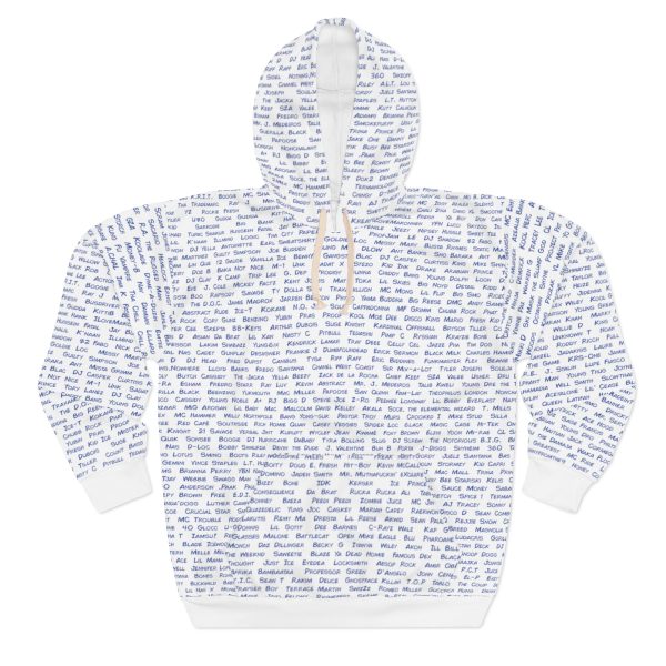 All The Rappers of Hip-Hop Legacy Hoodie Front (White/Blue)