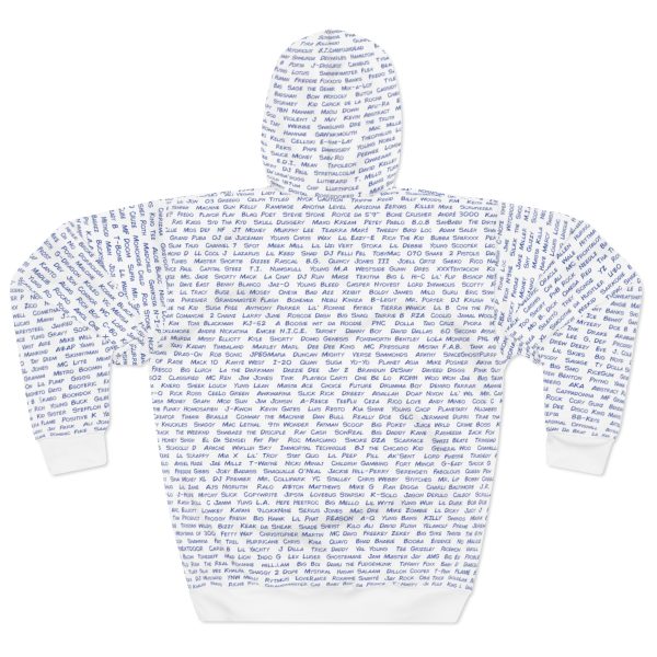 All The Rappers of Hip-Hop Legacy Hoodie Back (White/Blue)