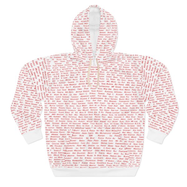 All The Rappers of Hip-Hop Legacy Hoodie Front (White/Red)