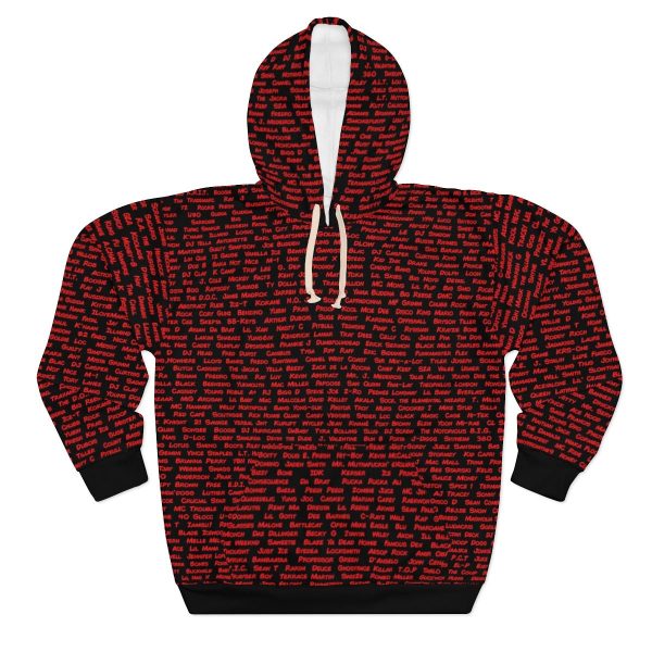 All The Rappers of Hip-Hop Legacy Hoodie Front(Black/Red)
