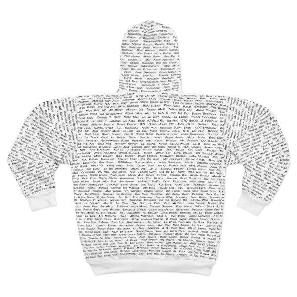 All The Rappers Of Hip-Hop Legacy Zip Hoodie Back (White/Black)