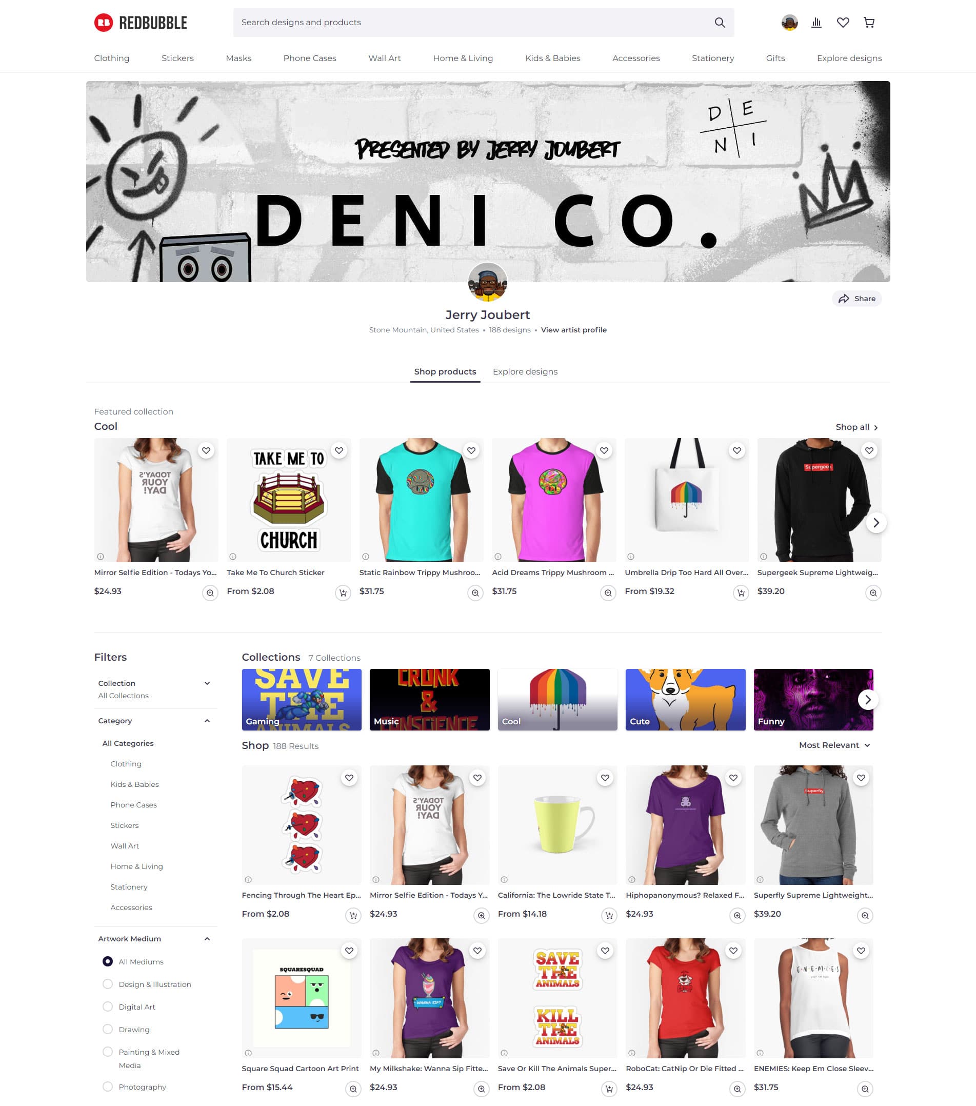 DENI CO. on Redbubble presented by Jerry Joubert